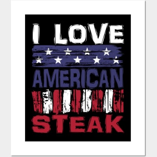 I Love American Steak Posters and Art